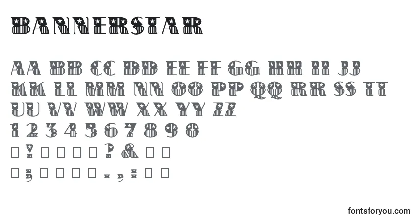 Schriftart Bannerstar – Alphabet, Zahlen, spezielle Symbole