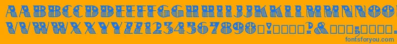 Bannerstar Font – Blue Fonts on Orange Background
