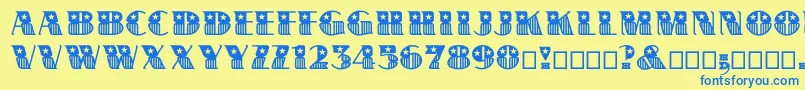 Bannerstar Font – Blue Fonts on Yellow Background