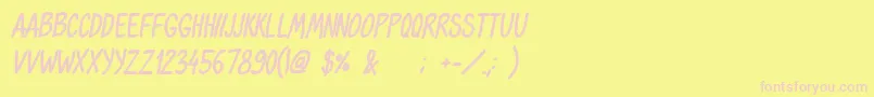 OhmariaBoldItalic Font – Pink Fonts on Yellow Background