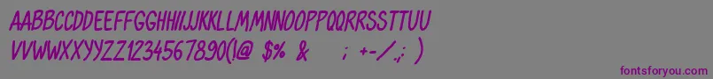 Шрифт OhmariaBoldItalic – фиолетовые шрифты на сером фоне