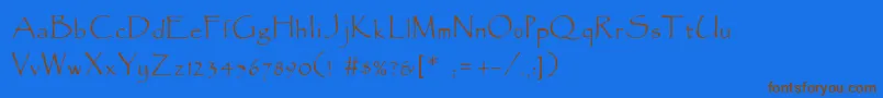 ParadoxLight Font – Brown Fonts on Blue Background