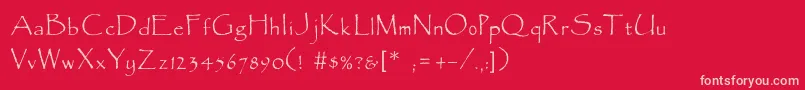 ParadoxLight Font – Pink Fonts on Red Background
