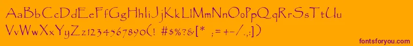 ParadoxLight Font – Purple Fonts on Orange Background