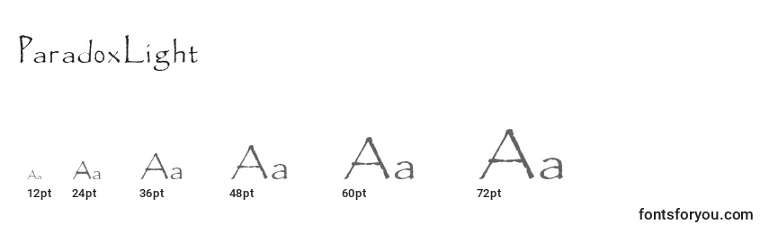 ParadoxLight Font Sizes