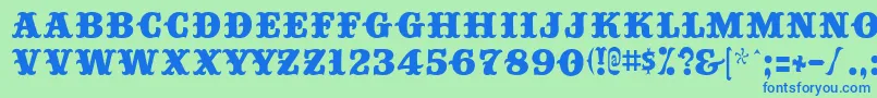 Bigtop ffy Font – Blue Fonts on Green Background