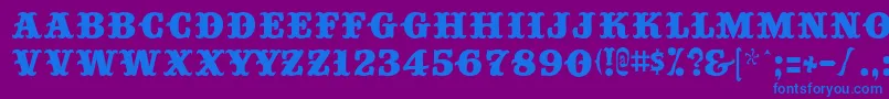 フォントBigtop ffy – 紫色の背景に青い文字