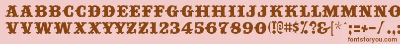 Bigtop ffy Font – Brown Fonts on Pink Background
