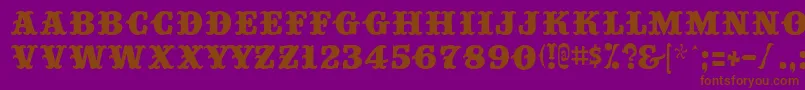 Bigtop ffy Font – Brown Fonts on Purple Background