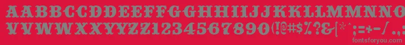 Bigtop ffy Font – Gray Fonts on Red Background