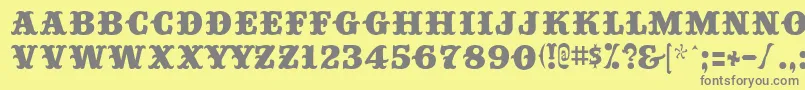 フォントBigtop ffy – 黄色の背景に灰色の文字