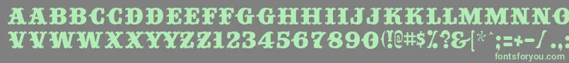 フォントBigtop ffy – 灰色の背景に緑のフォント