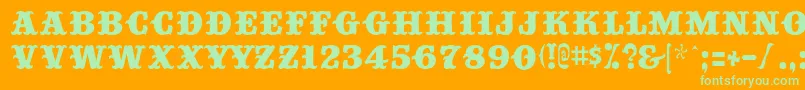 Bigtop ffy Font – Green Fonts on Orange Background