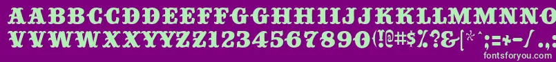 フォントBigtop ffy – 紫の背景に緑のフォント