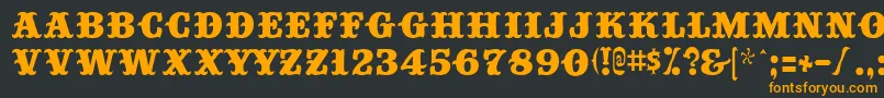 フォントBigtop ffy – 黒い背景にオレンジの文字