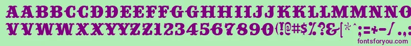 Bigtop ffy-fontti – violetit fontit vihreällä taustalla