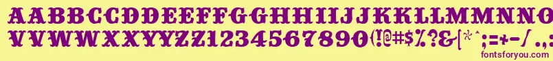 Шрифт Bigtop ffy – фиолетовые шрифты на жёлтом фоне