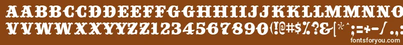 フォントBigtop ffy – 茶色の背景に白い文字