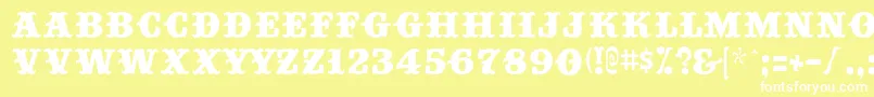 Шрифт Bigtop ffy – белые шрифты на жёлтом фоне