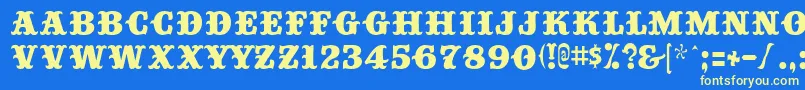 Bigtop ffy-fontti – keltaiset fontit sinisellä taustalla