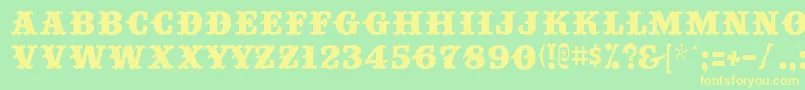 Bigtop ffy Font – Yellow Fonts on Green Background