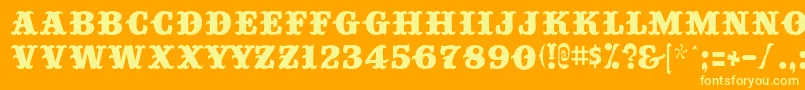 Шрифт Bigtop ffy – жёлтые шрифты на оранжевом фоне