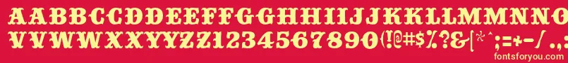 フォントBigtop ffy – 黄色の文字、赤い背景