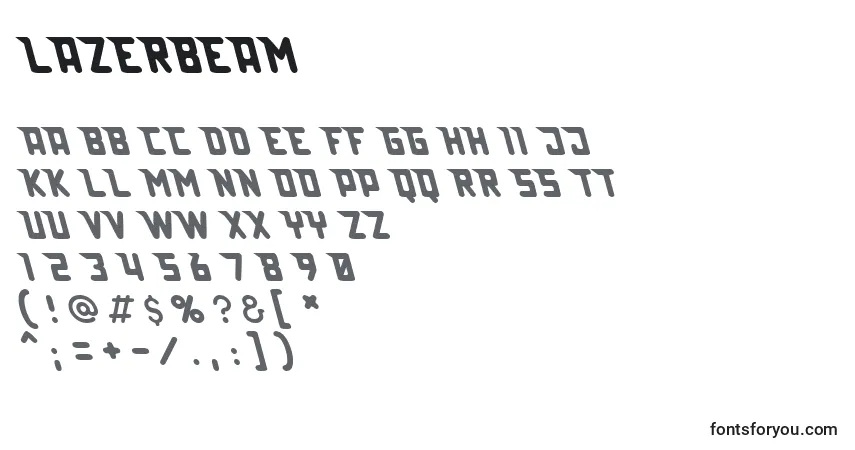 Шрифт Lazerbeam – алфавит, цифры, специальные символы