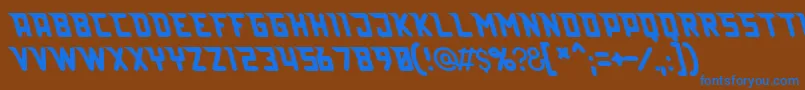 Lazerbeam Font – Blue Fonts on Brown Background