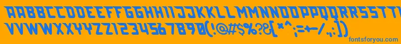 Lazerbeam Font – Blue Fonts on Orange Background