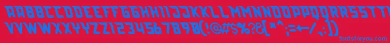 Lazerbeam Font – Blue Fonts on Red Background