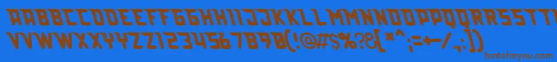 Lazerbeam Font – Brown Fonts on Blue Background