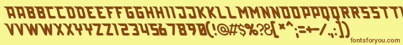 Lazerbeam Font – Brown Fonts on Yellow Background