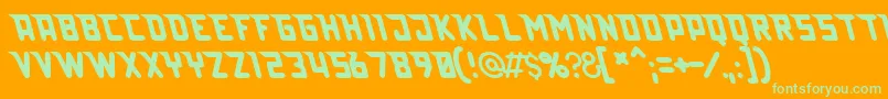 Lazerbeam Font – Green Fonts on Orange Background