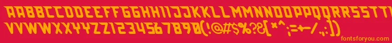 フォントLazerbeam – 赤い背景にオレンジの文字