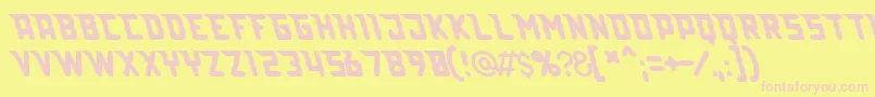 Lazerbeam Font – Pink Fonts on Yellow Background