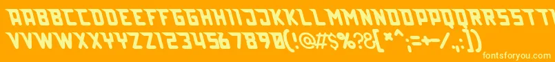 Lazerbeam Font – Yellow Fonts on Orange Background