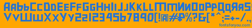 Bolsheviklgt Font – Blue Fonts on Orange Background