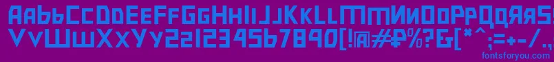 フォントBolsheviklgt – 紫色の背景に青い文字