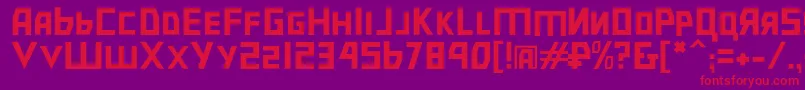 フォントBolsheviklgt – 紫の背景に赤い文字