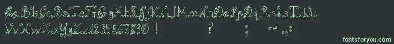 fuente Pcgothicscroll – Fuentes Verdes Sobre Fondo Negro