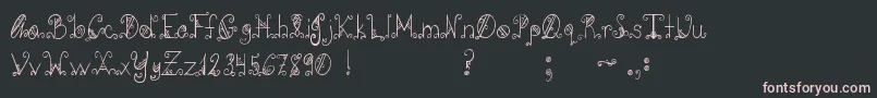 フォントPcgothicscroll – 黒い背景にピンクのフォント