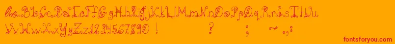 Pcgothicscroll Font – Red Fonts on Orange Background