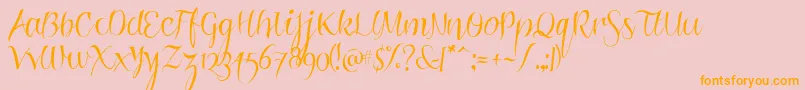 RoskriftClean Font – Orange Fonts on Pink Background