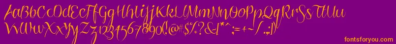 RoskriftClean Font – Orange Fonts on Purple Background