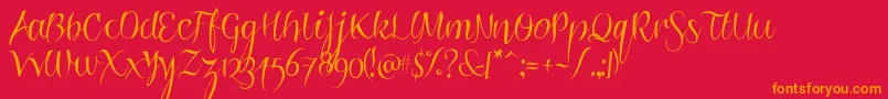 RoskriftClean Font – Orange Fonts on Red Background
