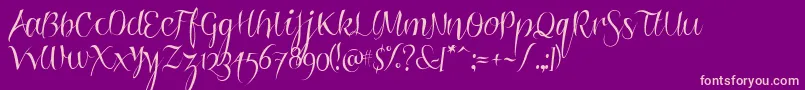 RoskriftClean Font – Pink Fonts on Purple Background