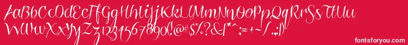 RoskriftClean Font – White Fonts on Red Background