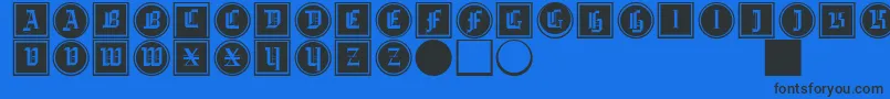 Gotikabuttonsdrei Font – Black Fonts on Blue Background