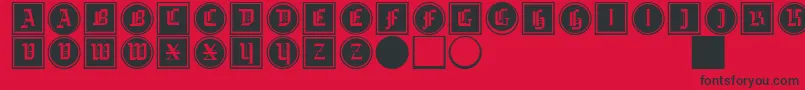 Gotikabuttonsdrei Font – Black Fonts on Red Background